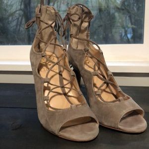 Vince Camuto lace up high heels